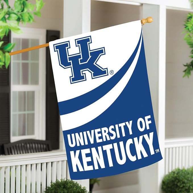 Team Sports America NCAA University of Kentucky House Flag, 28 x 44, Double Sided Garden Flags for Outside, Outdoor College Flags & Banners for Gardens Patio, Indoor Wall Decor Flag for Room