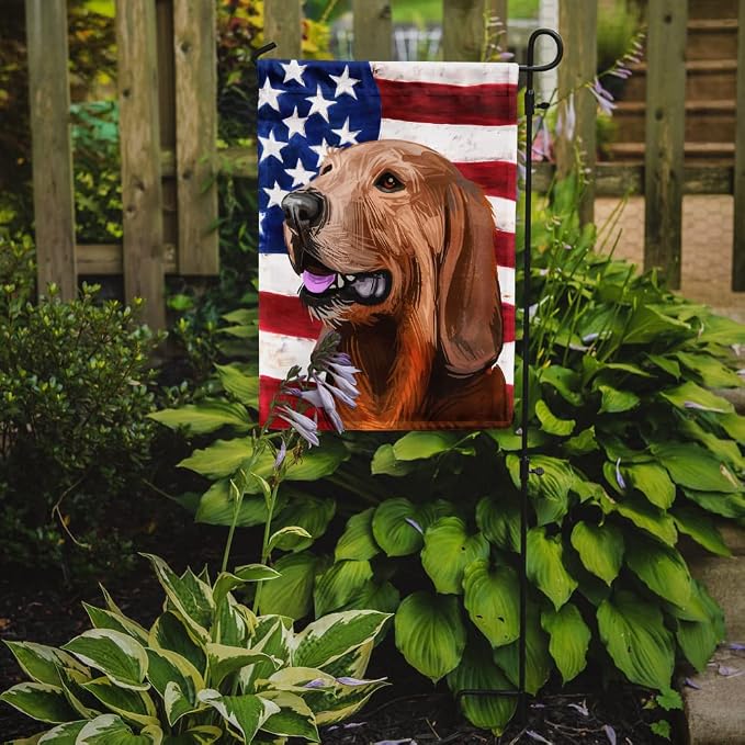 Caroline's Treasures CK6698GF Segugio Italiano Dog American Flag Garden Flag Mailbox Flag Decorative Yard Flag Banner Outside Patio Artwork Yard Flower Beds, Garden Size, Multicolor