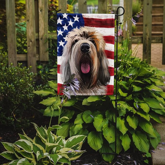 Caroline's Treasures CK6545GF Grand Griffon Vendeen Dog American Flag Garden Flag Mailbox Flag Decorative Yard Flag Banner Outside Patio Artwork Yard Flower Beds, Garden Size, Multicolor