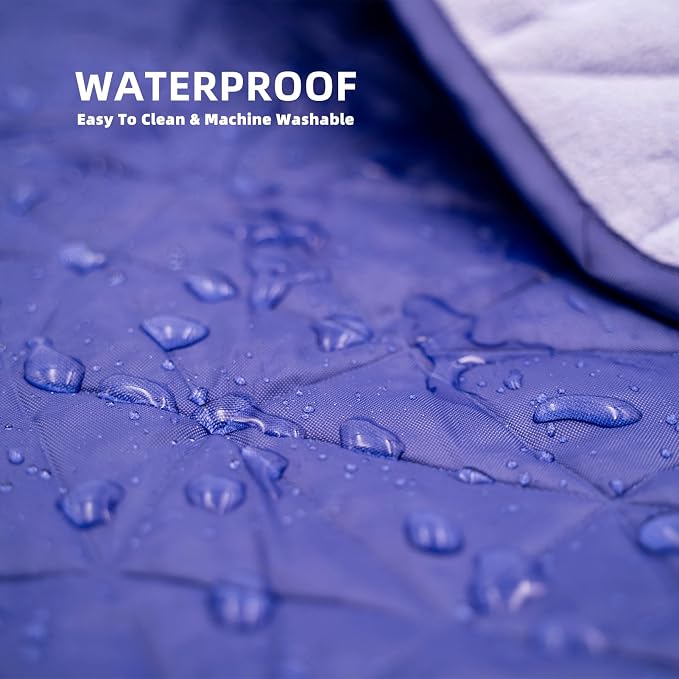 Large Waterproof Outdoor Blanket Thick Fleece 80" x 58" | Windproof Stadium Blanket, Wearable Poncho, Machine Washable for Camping, Car, Pet, Picnics - Purple Hooded