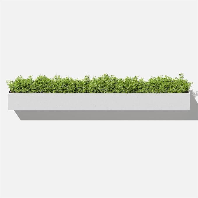 Veradek Forma Series Trough Hanging Planter - Rectangular Planter for Window Sill/Wall Decor | Made from Plastic-Stone Material | Modern Décor for Succulents, Indoor Small Plants