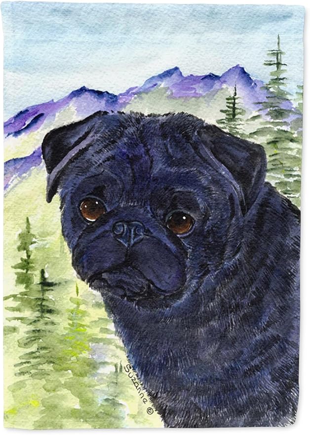 Caroline's Treasures SS8420GF Pug Garden Flag Mailbox Flag Decorative Yard Flag Banner Outside Patio Artwork Yard Flower Beds, Garden Size, Multicolor