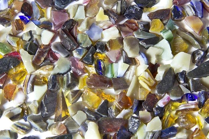 Terrazzo Grade Decorative Aggregate Stones for Countertops, Terrazzo Flooring, Outdoor Gardens, etc. (10.00, Earth Blend Glass)