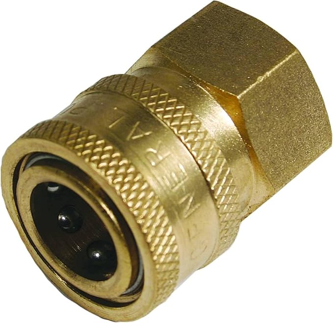 Stens General Pump 758-599 Quick Coupler Socket | OEM replacement, replaces General Pump D10003, for outdoor power equipment, 3/8 in Inlet, Material Brass, 758-599