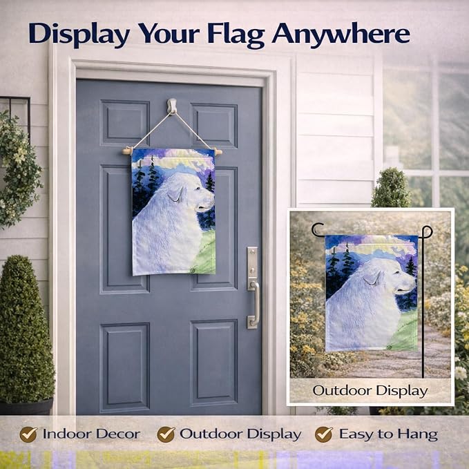 Caroline's Treasures SS8980GF Great Pyrenees Garden Flag Mailbox Flag Decorative Yard Flag Banner Outside Patio Artwork Yard Flower Beds, Garden Size, Multicolor