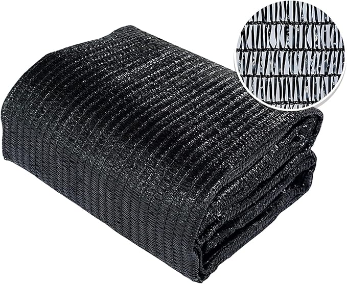 Agfabric 40% Shade Cloth 10X 20ft Sun Shade Fabric Sunblock Shade Cloth Cover with Clips for Plants, Black
