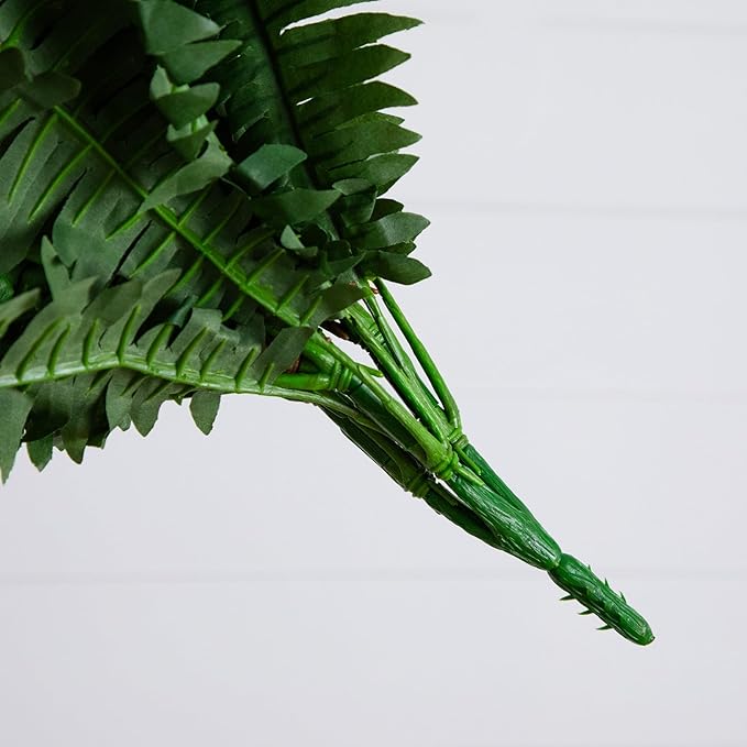 Nearly Natural 40in Boston Fern Artificial Plant, Large Hanging Fake Plant with 56 Long Realistic Fronds, Maintenance-Free Faux Fern for Office and Home Décor (Set of 2)