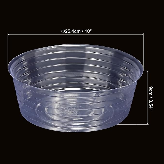 MECCANIXITY Plant Pot Saucer 10 Inch Plastic Round Flower Drip Tray for Indoor Outdoor, Clear Pack of 20