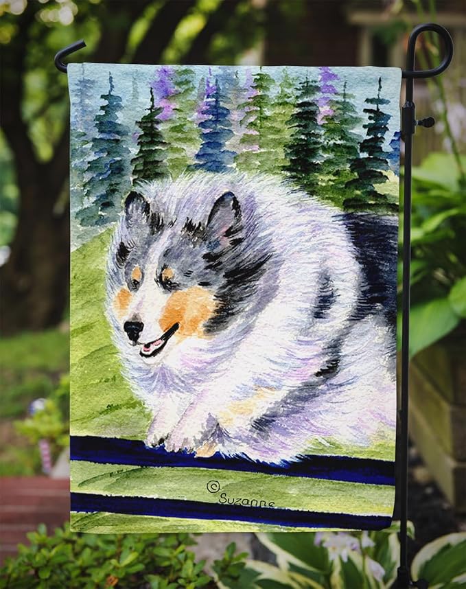 Caroline's Treasures SS8305GF Sheltie Garden Flag Mailbox Flag Decorative Yard Flag Banner Outside Patio Artwork Yard Flower Beds, Garden Size, Multicolor