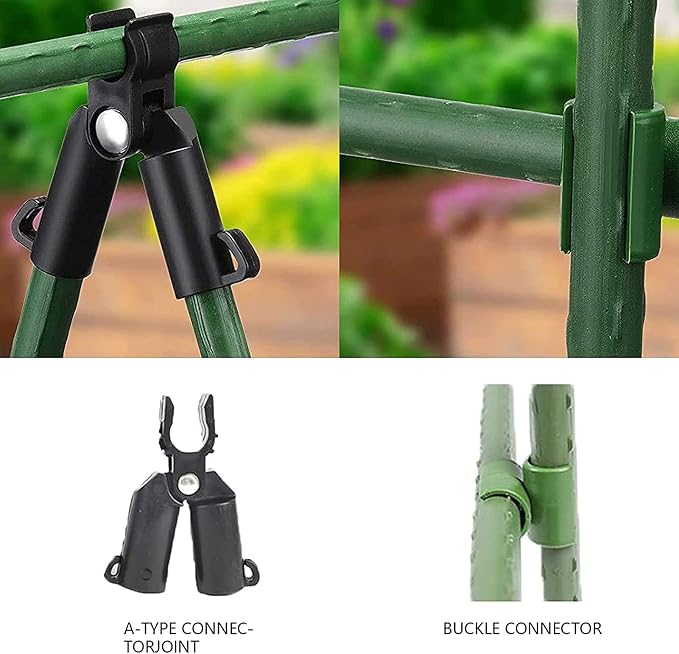 60pcs Adjustable Plant Trellis Connector Clip 3 Types Plant Stake Connectors Garden Tomato Sticks Clip for Plant Supports Climbing (16mm)