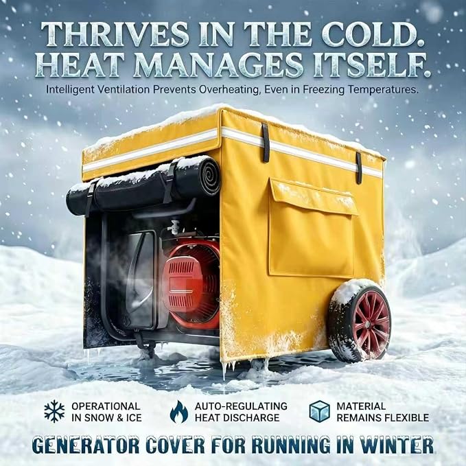 Generator Covers While Running, Generator Covers Heavy-Duty Waterproof, 32X24X24 inches, Top Can Be Opened for Refueling, for 3000W-10000W Frame Type Generators, Yellow
