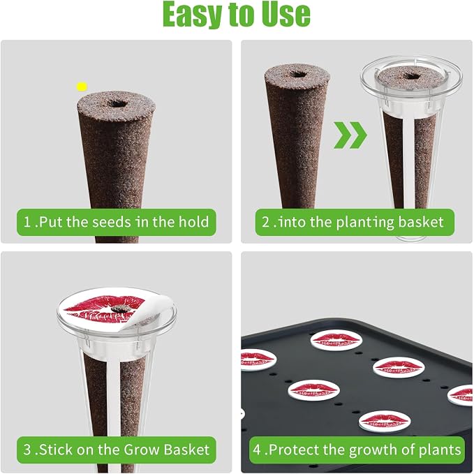 50pk Hydroponics Grow Baskets w/ 50 Labels for Most Systems | Compatible with Aero Garden, Hydroponic Replacement Accessories