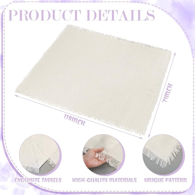 Beeveer 71x118'' Extra Large Outdoor Picnic Blanket with Light Purple Table Runner 8 Napkins and 8 Purple Floor Pillow Cushions for Picnic Party Camping Wedding Bachelorette Birthday Baby Shower Decor