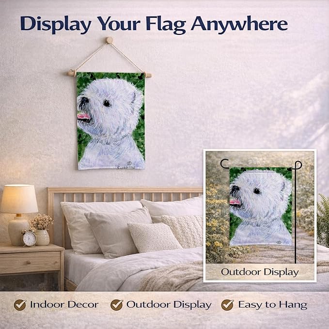 Caroline's Treasures SS8802GF Westie Garden Flag Mailbox Flag Decorative Yard Flag Banner Outside Patio Artwork Yard Flower Beds, Garden Size, Multicolor