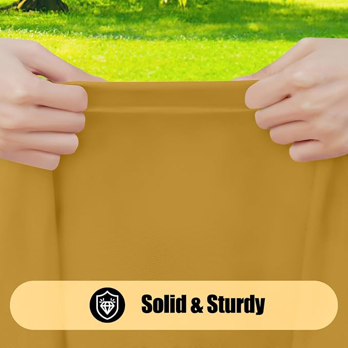 Smiry 6 Pack Rectangle Picnic Table Cloth, Waterproof Elastic Fitted Tablecloths, Washable Polyester Rectangular Patio Table Cover for Camping, Indoor and Outdoor (Camel, 30"x72")