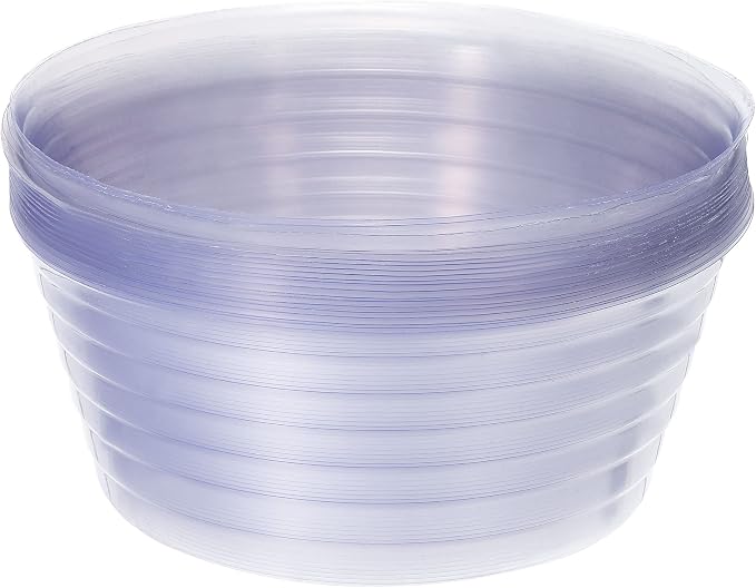 MECCANIXITY Plant Pot Saucer 8 Inch Plastic Round Flower Drip Tray for Indoor Outdoor, Clear Pack of 20