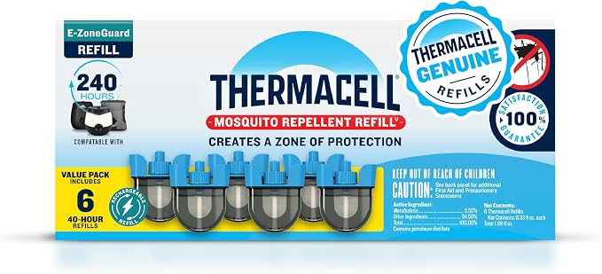 Thermacell Patio Shield Mosquito Repellent E-Series Rechargeable Repeller Bundle; 20’ Mosquito Protection Zone; Includes 240-Hour Repellent Refill; No Spray, Flame or Scent; Bug Spray Alternative