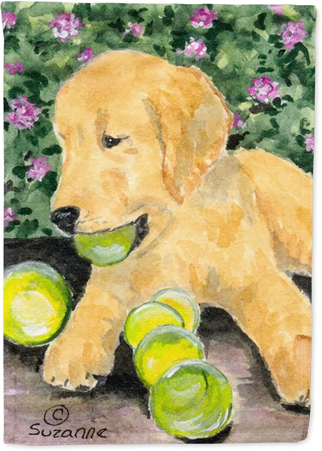 Caroline's Treasures SS8759GF Golden Retriever Garden Flag Mailbox Flag Decorative Yard Flag Banner Outside Patio Artwork Yard Flower Beds, Garden Size, Multicolor