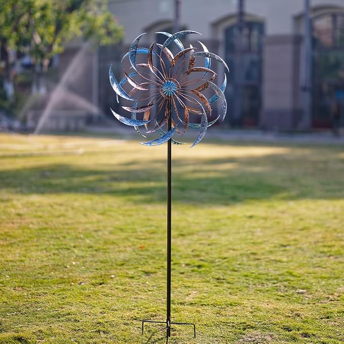Stargarden Large Wind Spinners Outdoor, 23 Inch Kinetic Wind Spinner | Hollow-Out Metal Wind Sculptures & Spinners, Double-Side Windmill for Patio, Lawn, Garden Decor