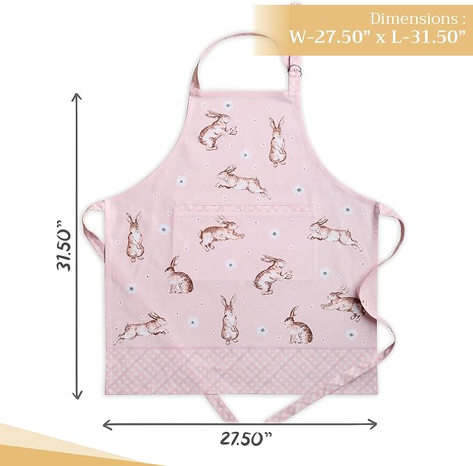 Maison d' Hermine Aprons for women with Pocket 100% Cotton (27.50"x31.50") | Adjustable Neck Strap & long ties Apron Men Chef Wedding Cooking Gardening Server Maid