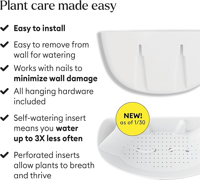 Make Good Virgo Wall Planters (Wide, Set of 6) - Easy to Water and Install - Lightweight - Design Your Own Vertical Garden - Melamine Plastic
