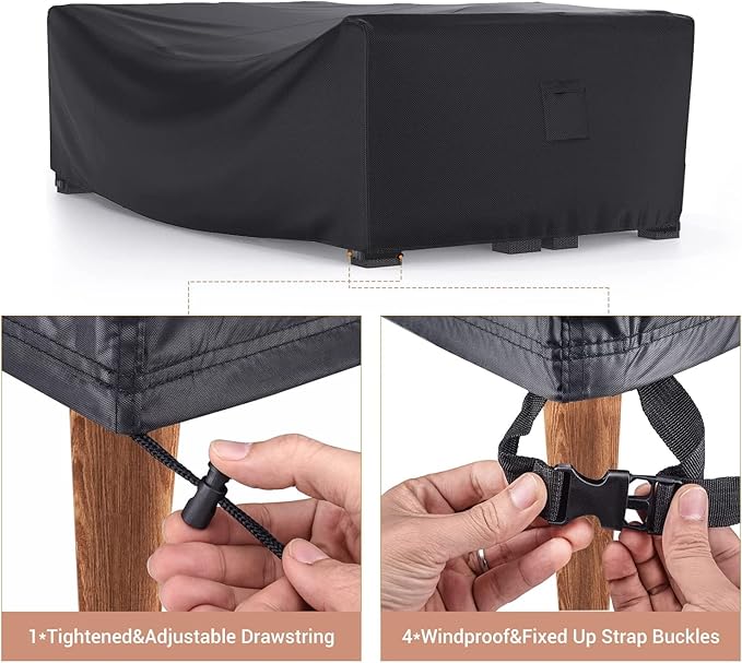 Mrrihand Heavy Duty Patio Furniture Covers, Outdoor Furniture Covers Waterproof Sectional Sofa Set, Patio Table and Chair Set Cover 62" L× 42" W× 28" H
