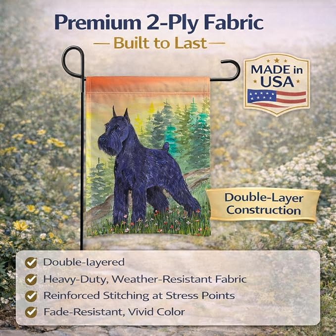 Caroline's Treasures SS1051GF Schnauzer Garden Flag Mailbox Flag Decorative Yard Flag Banner Outside Patio Artwork Yard Flower Beds, Garden Size, Multicolor