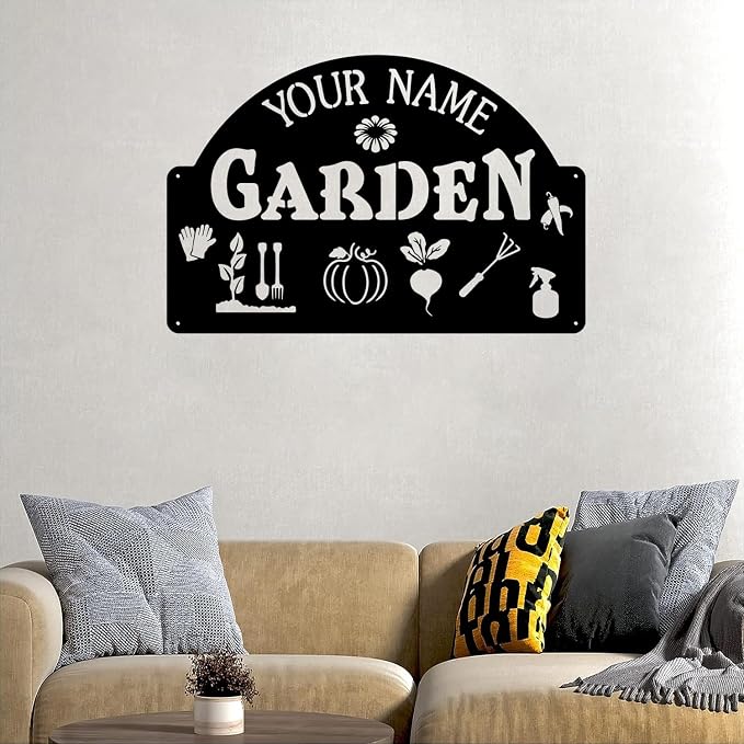 CFC0121330 Garden logo, personalized metal logo, for personalized, customized name mural garden logos, for outdoor plaque for mothers and grandma, the big logo of the exclusive vegetable garden