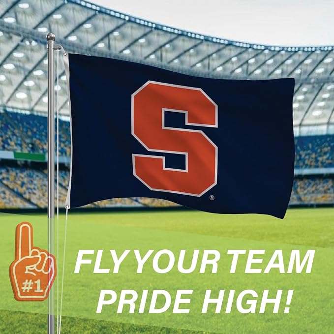 NCAA Syracuse University Flag with Grommets, 3'x5' Syracuse Orange Outdoor College Flags & Banners for Garden Patio Indoor Wall Décor