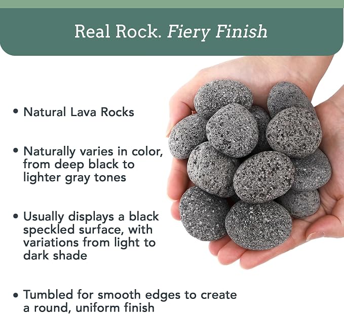 Black Lava Rocks for Fire Pit - 1 to 2 inch 10 lbs - Gas Fireplace Rocks - Black Lava Rock for Propane Fire Pit - Decorative Lava Stone Volcanic Rock for Outdoor & Indoor Gas Fireplace