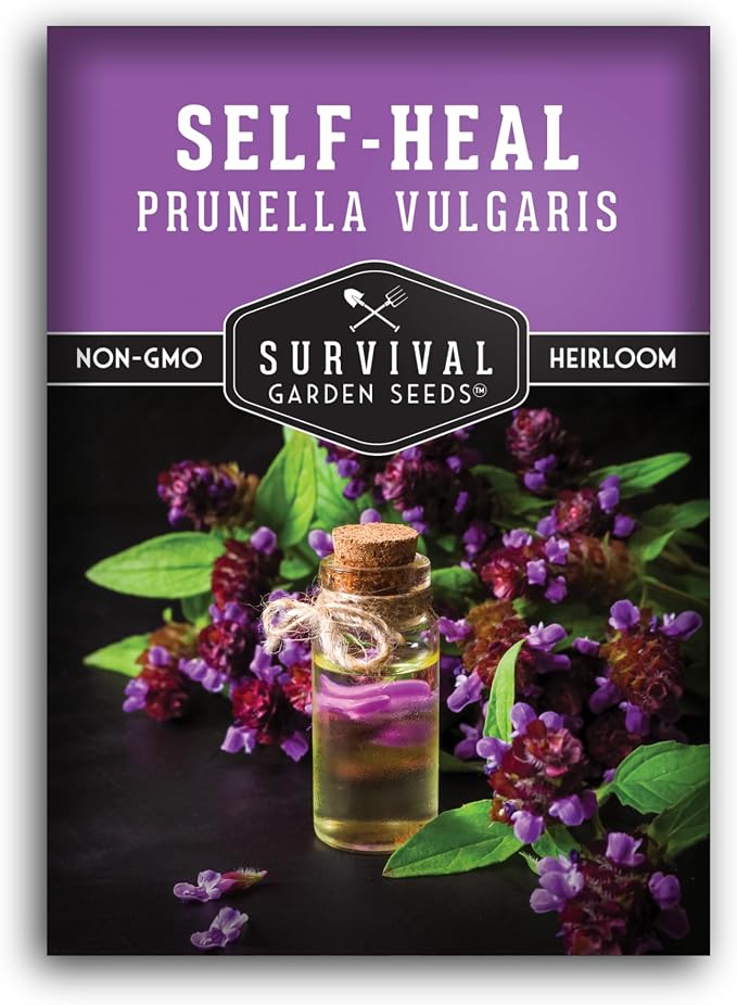 Self-Heal Seeds for Planting - Prunella Vulgaris (All-Heal, Selfheal) Hardy Perennial Ground Cover & Pollinator Wildflower, Non-GMO Heirloom Herb - Survival Garden Seeds (1 Pack)