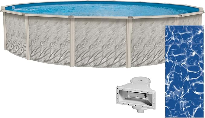 Lake Effect Pools 'Meadows Reprieve' 24' Round Above Ground Swimming Pool | 52" Inch Height | Resin Protected Steel Sided Walls | a Sunlight Overlap Pool Liner and Widemouth Skimmer