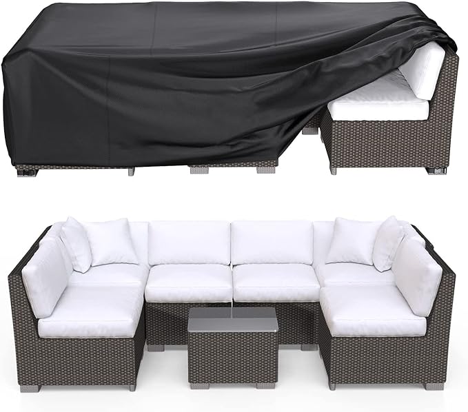 Patio Furniture Covers Waterproof, 90"L×62" W×28" H Rectangular Outdoor Furniture Set Covers , Durable Heavy Duty Oxford Patio Furniture Set Covers for Outdoor Table Chair