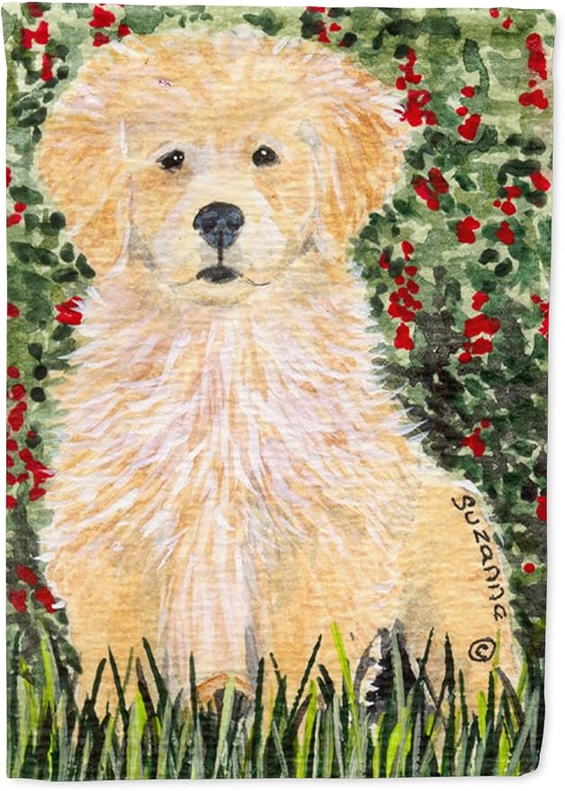 Caroline's Treasures SS8857GF Golden Retriever Garden Flag Mailbox Flag Decorative Yard Flag Banner Outside Patio Artwork Yard Flower Beds, Garden Size, Multicolor