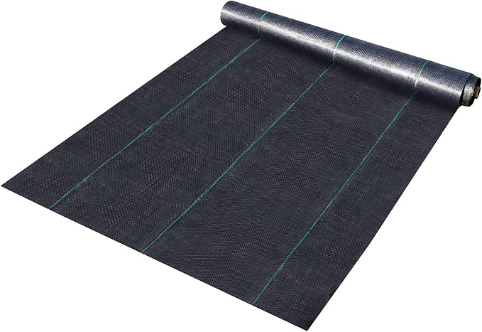 Happybuy 3FTx50FT 5OZ Garden Weed Barrier Landscape Fabric Heavy Duty, Weed Control Fabric for Garden, Weed Blocker Fabric, Geotextile Fabric Under Gravel, Driveway Fabric, Weed Mat Cloth Ground Cover
