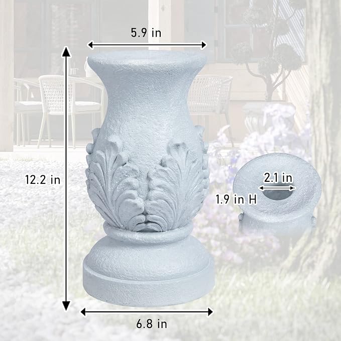 VCUTEKA Gazing Ball Stand, 8-10" Gazing Globe Roman Garden Pedestal Outdoor | 12" H Gazing Ball Stand for Garden, Outdoor Display Stand Décor Accessories Resin Roman pedestal for 10" Garden Gazing Globe