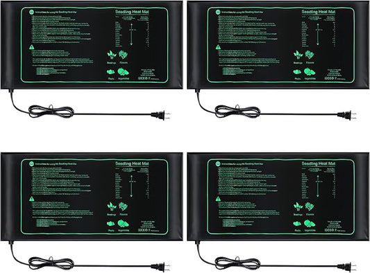 4 Pack Seedling Heat Mat Heating Mat for Seedlings Grow Mats Waterproof Hydroponic Heating Pad Heat Plant Heating Mat for Indoor Plants Grow Seed Starting Greenhouse(10" x 20.75")
