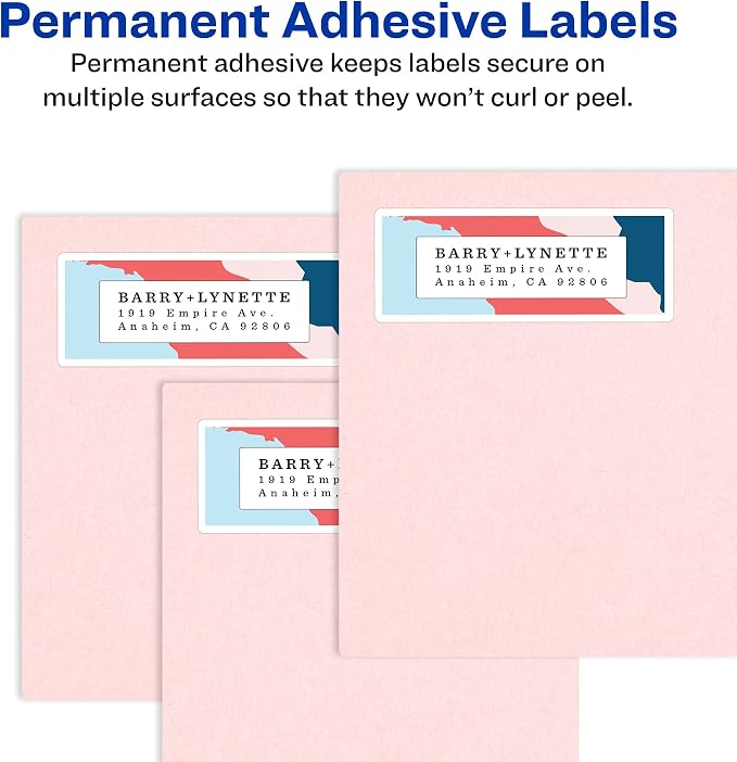Avery Mailing Address Labels, Laser Printers, 3,500 Labels, 1-1/3 x 4, Permanent Adhesive, 2 Packs (5962)