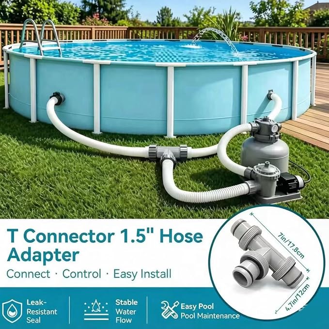 Pool Hose Connector, 1.5“ to 1.5 ”Pool Hose Adapter,for Pool Filter Pumps and Above Ground Swimming Pool Drain Adapter