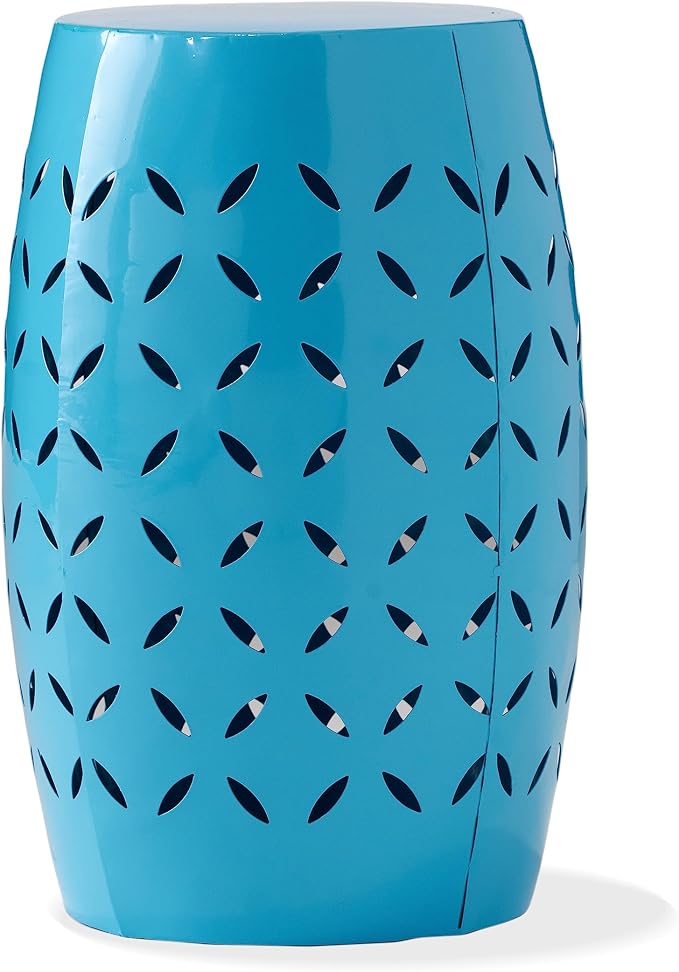 Christopher Knight Home Lilac Outdoor 12" Iron Side Table, Blue