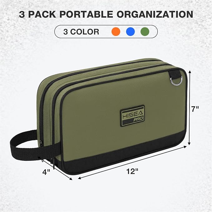 HISEA Small Tool Bag, 12 Inch Tools Pouch with 2 Pockets and Adjustable Shoulder Strap, Small Tool Organizer and Storage with Zipper for Electrican, Travel, Green