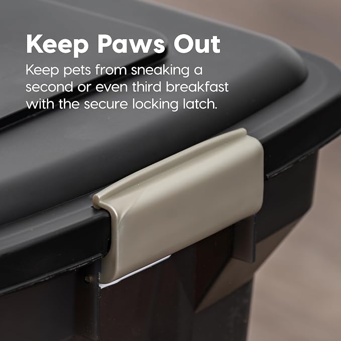 IRIS USA Dog Food Storage Container, Airtight Lid, Up to 13 Pounds Pet Food Storage, Versatile Pet Food Bin, Treats, BPA Free, Smoke