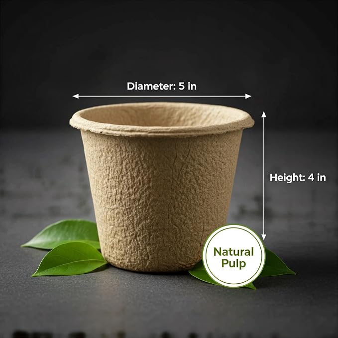 20 Packs 5 Inch Peat Pots with 20 Pcs Plant Labels, Biodegradable Seedling Pots with Drainage Holes, Nursery Pots Breathable Plant Containers, Seed Starter Kit for Vegetables, Flowers