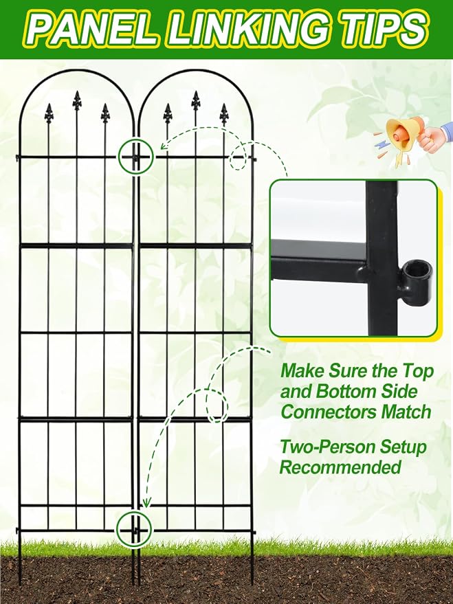 2 Pack Garden Trellis for Climbing Plants Outdoor - 16'' W x 71" H Large Rustproof Metal Plant Support Trellis, Decorative Panels for Climbing Rose, Clematis and Trumpet Vine