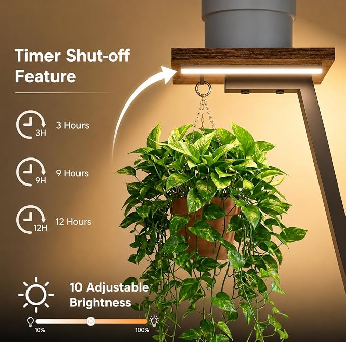Plant Stand Indoor with Grow Light, 51" Tall Plant Stand for Multiple Plants, 6 Tiered Plant Shelf Indoor, Corner Metal Flower Plant Holder Display Rack for Living Room, Patio Decor