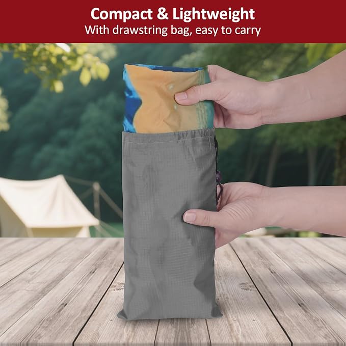 Picnic Table Cover with Bench Covers 6FT 3PCS, Camping Essentials Waterproof Windproof Tablecloth with Drawstring Bag, Fitted Rectangle Tables and Seats, 72", Lakeside Ember