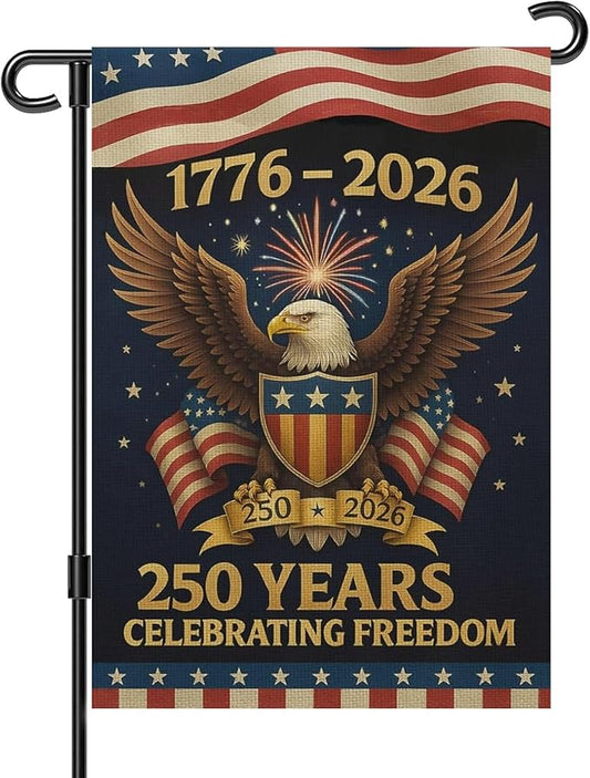 250 Anniversary Usa Garden Flags for Outside, 250 Anniversary USA Flag 1776-2026 Commemorative Patriotic Yard Sign Outdoor Banner Yard Sign 4th of July Decorations Double Sided Waterproof 250 Year American Flag 12x18 Inch