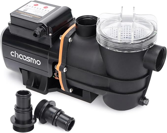3/4 HP Above Ground Pool Pump with Timer, 3120 GPH 115V Self-Priming Sand Filter Pump Replacement with Filter Basket and 1.25/1.5-Inch Hose Adapters for Easy Installation