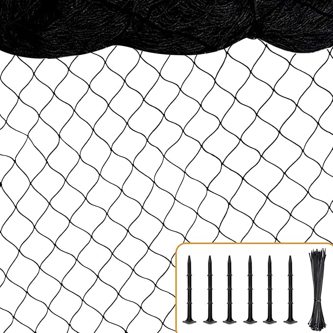BSTPCOO Chicken Netting 25'x25' with 1" Mesh Nylon Bird Netting for Chicken Coop, Heavy Duty Poultry Net Bird Net for Garden Deer Fence for Fruit Tree