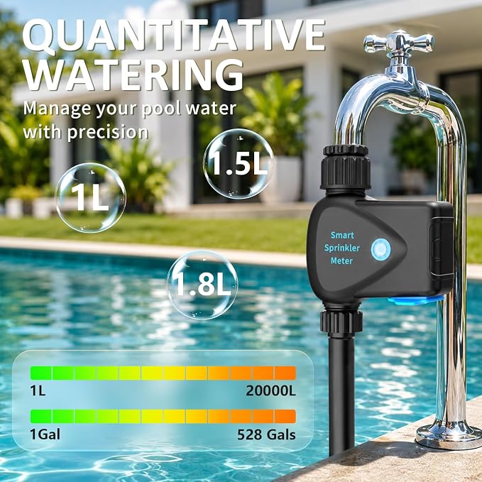 LP WiFi Water Timer, Smart Bluetooth Hose Timer with APP Control, Remote Controlled Watering System with Rain Delay, Manual & Automatic Modes for Garden, Yard, and Lawn Irrigation